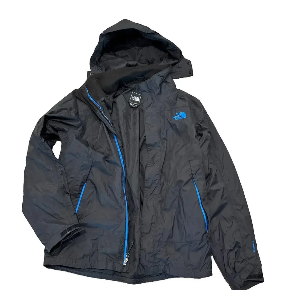 Men’s The North Face Size Medium Black Blue Shell Hyvent Light Jacket Ripstop